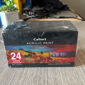 Caliart Acrylic Paint Set 24 Colors Premium Non-Toxic New Sealed